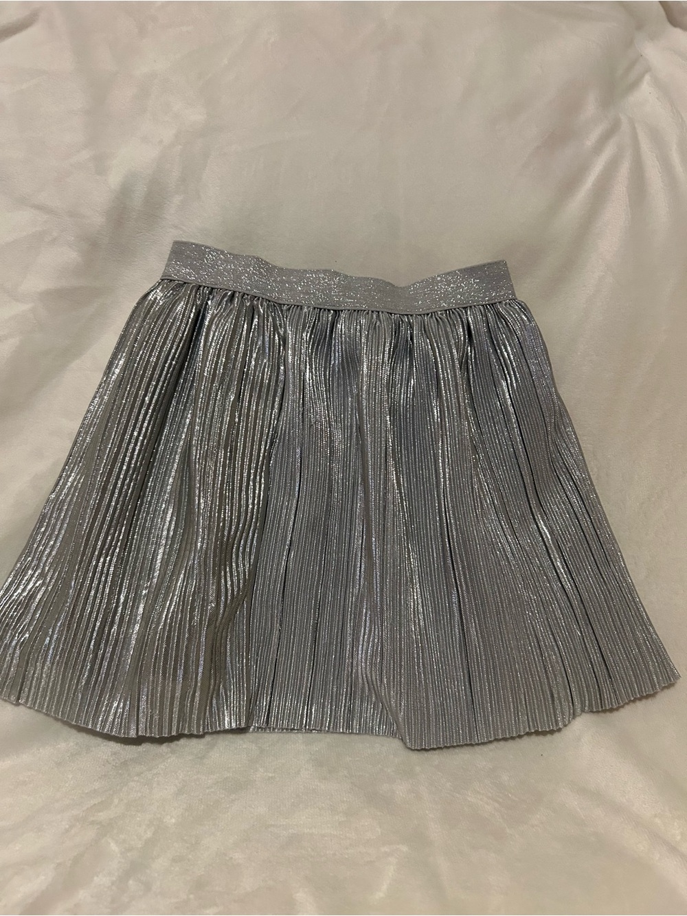Carter's Silver Metallic Pleated Skater Skirt